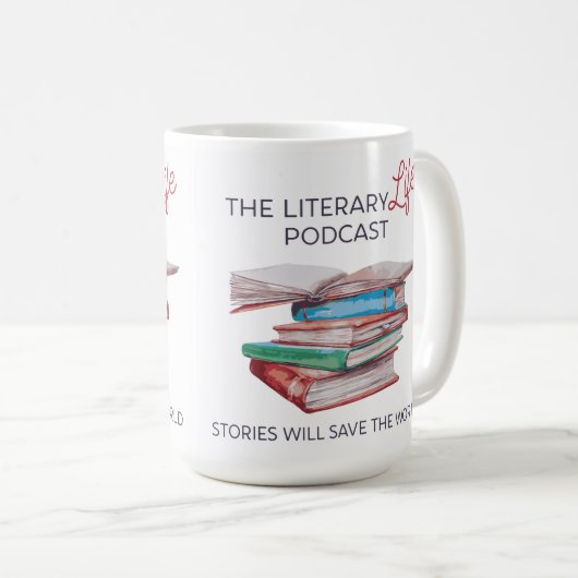 De Literary Life 15-oz mok (Voorkant rechts)