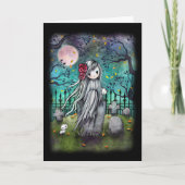 De Little Ghost Cute Halloween Artwork Kaart (Voorkant)