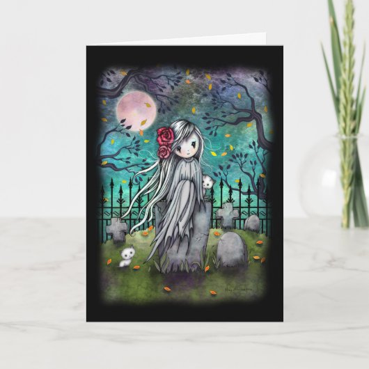 De Little Ghost Cute Halloween Artwork Kaart (Voorkant)