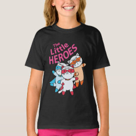 De Little Heroes Super Hero Cats Grappig Schattige T-shirt