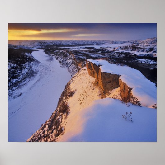 De Little Missouri-rivier in de winter in Poster (Voorkant)