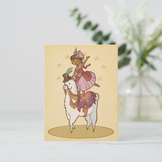 De Llama Circus Briefkaart (Staand voorkant)