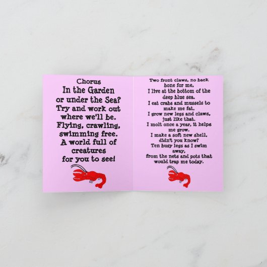 De Lobster - de grootte van de nota - de kaart van (Binnen)