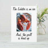 DE LOBSTER IS OP ICE INVITATION KAART (Staand voorkant)