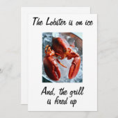 DE LOBSTER IS OP ICE INVITATION KAART (Voorkant / Achterkant)