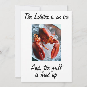 DE LOBSTER IS OP ICE INVITATION KAART