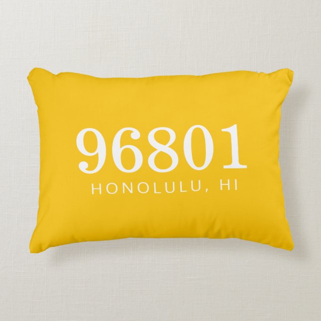 De locatie Marigold en witte postcode Accent Kussen (Voorkant)