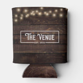 De locatie Rustic Dark Wood String Lights kan Blikjeskoeler (Achterkant)