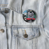 De Locomotief van de stoom, Goolwa, Zuid-Australië Ronde Button 5,7 Cm (In situ)