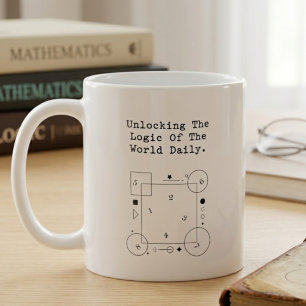De logica van de wereld dagelijks ontsluiten Wis Koffiemok