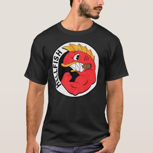 De Logo Klassieke T-Shirt van de Vliegende Hellfis (Voorkant)