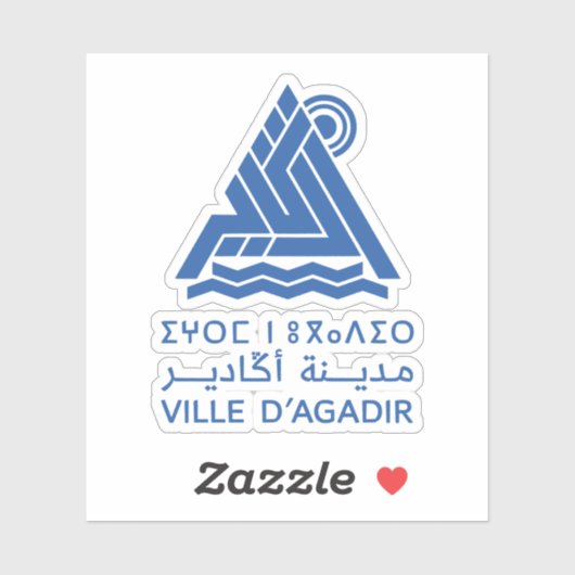 De logo van Agadir, Marokko Sticker (Vel)