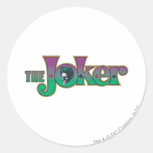 De Logo van de Naam van de Joker Ronde Sticker (Voorkant)