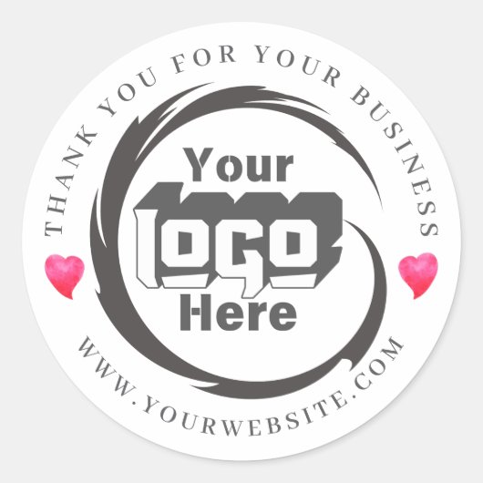 De Logo van het Bedrijf van de douane Dank u voor Ronde Sticker (Voorkant)