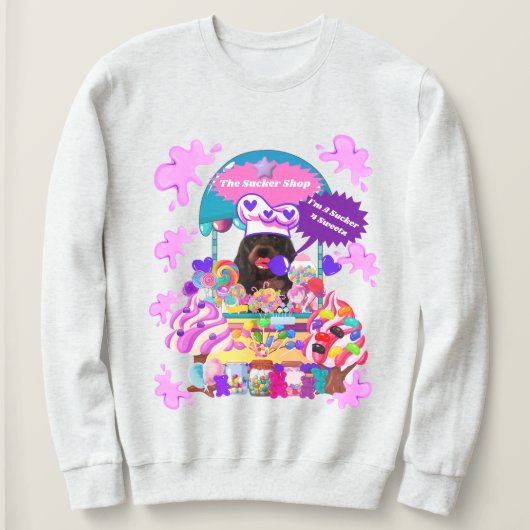 De Lollipop & Snoep Shop Dames Sweatshirt (Design voorkant)
