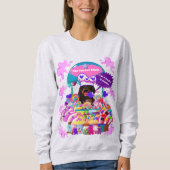 De Lollipop & Snoep Shop Dames Sweatshirt (Voorkant)