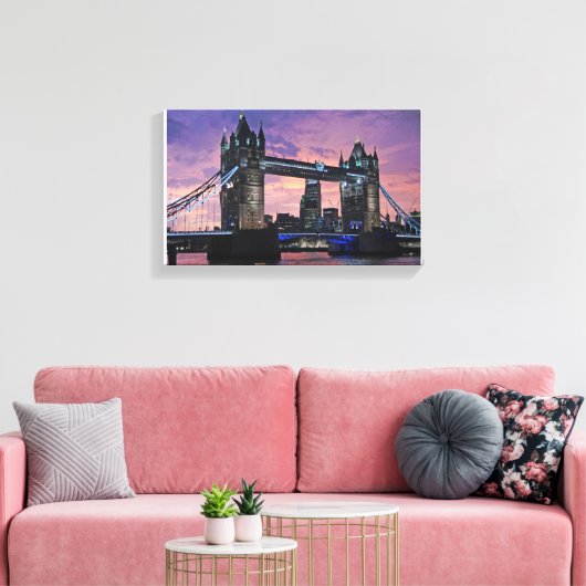 De Londense towerbrug op het schilderCanvas Canvas Afdruk (Insitu (Woonkamer))