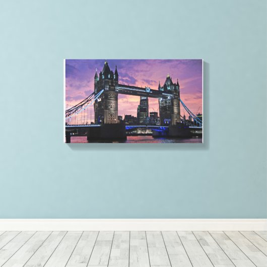 De Londense towerbrug op het schilderCanvas Canvas Afdruk (Insitu (Houten vloer))