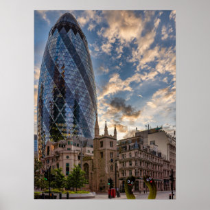 De Londonse Gherkins Poster