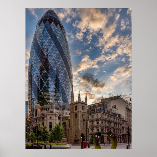 De Londonse Gherkins Poster (Voorkant)