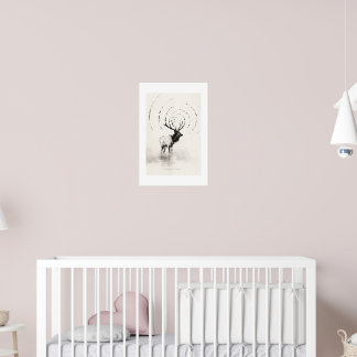 De Lone Elk Wilderness Muur Kunstprint Poster