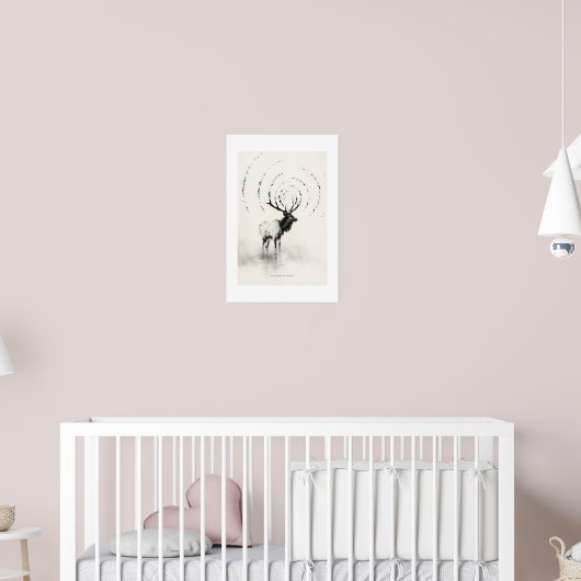 De Lone Elk Wilderness Muur Kunstprint Poster (Kinderkamer 2)