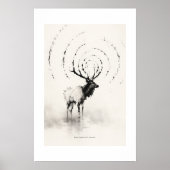 De Lone Elk Wilderness Muur Kunstprint Poster (Voorkant)
