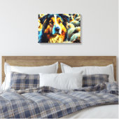 De Lone herdershond voor thuis Canvas Afdruk (Insitu (Slaapkamer))