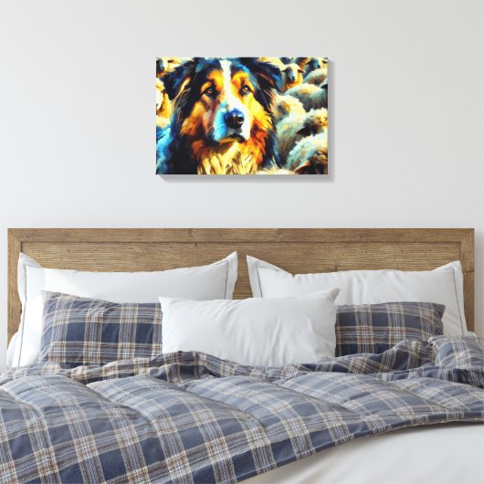 De Lone herdershond voor thuis Canvas Afdruk (Insitu (Slaapkamer))