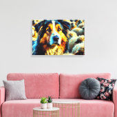 De Lone herdershond voor thuis Canvas Afdruk (Insitu (Woonkamer))