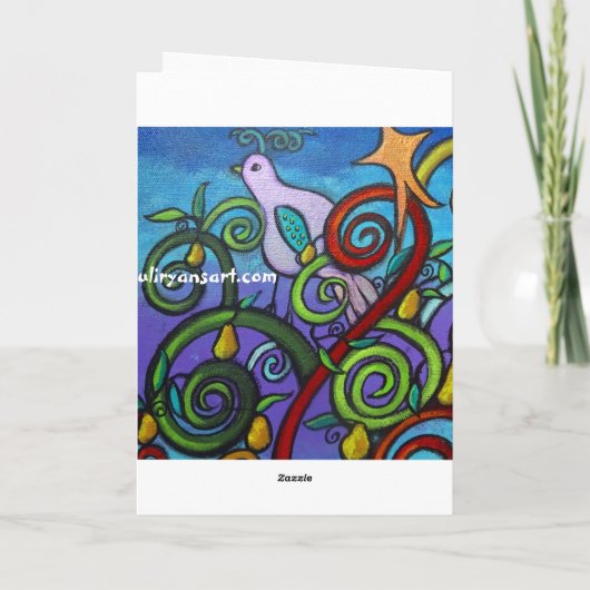 De Lone Partridge Christmas Kaart (Achterkant)