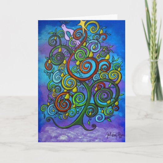 De Lone Partridge Christmas Kaart (Voorkant)