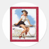 De Lone Ranger Ronde Sticker (Voorkant)