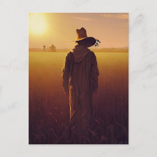 De Lone Scarecrow Digital Art Briefkaart (Voorkant)