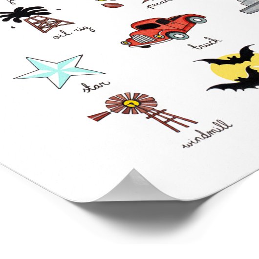 De Lone Star Alpabet Poster (Hoek)