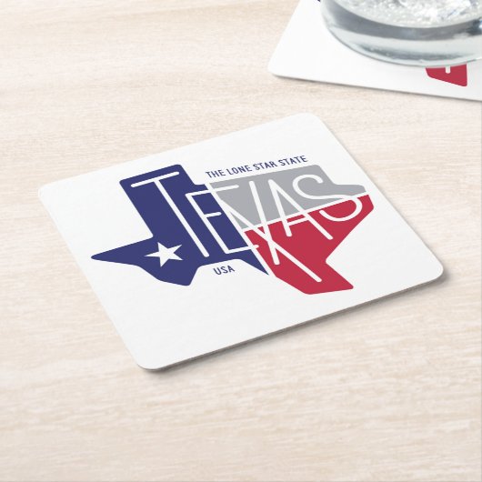 De Lone Star-staat Kartonnen Onderzetters (Schuin)