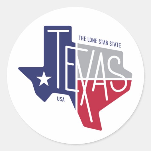 De Lone Star-staat Ronde Sticker (Voorkant)