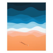 De Lone Surfer | Illustratie antenne Foto Afdruk (Voorkant)