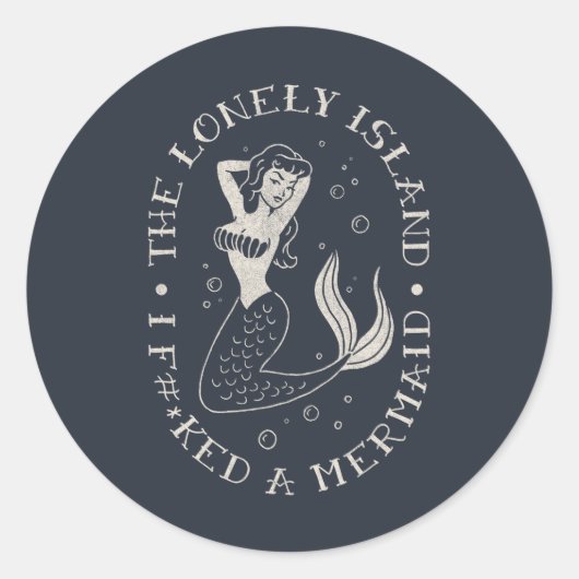 De Lonely Island Mermaid Ronde Sticker (Voorkant)