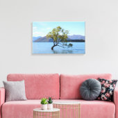 De Lonely Tree Waterverf Canvasprint Canvas Afdruk (Insitu (Woonkamer))
