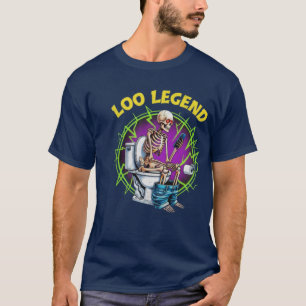 De Loo-legende Skelet op Toilet Grafisch T-shirt