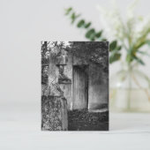 De loods in de begraafplaats in zwart-wit briefkaart (Staand voorkant)