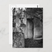 De loods in de begraafplaats in zwart-wit briefkaart (Voorkant / Achterkant)