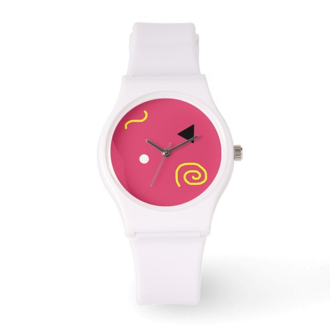 De look in Roze sportief horloge (Voorkant)