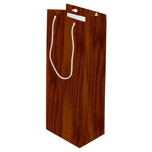 De look van de houtachtige wol wijn cadeautas (Voorkant Gekanteld)