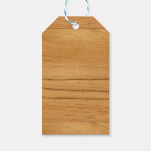 De look van de karamel Birch Wood Grain Texture Cadeaulabel (Voorkant)