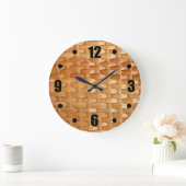 De look van Lacquer Wicker Basketweve Texture Grote Klok (Huis)