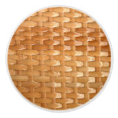 De look van Lacquer Wicker Basketweve Texture Keramische Knop (Voorkant)
