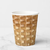 De look van Lacquer Wicker Basketweve Texture  Papieren Bekers (Achterkant)