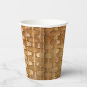 De look van Lacquer Wicker Basketweve Texture  Papieren Bekers (Rechts)